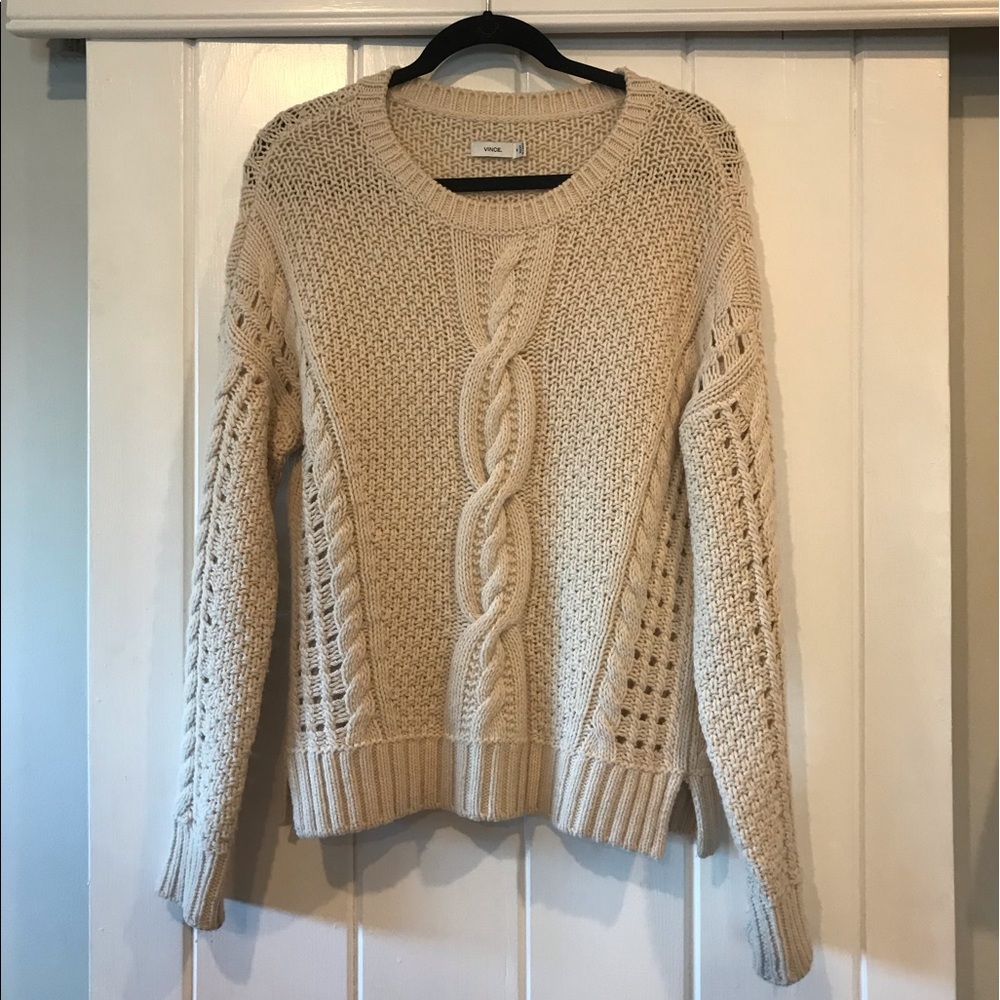 Cream Vince cableknit sweater